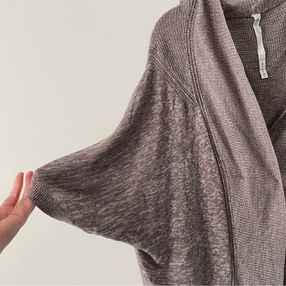 Lululemon Breeze Easy Wrap Heathered Brown Cardigan Sweater XS/S - Picture 3 of 5